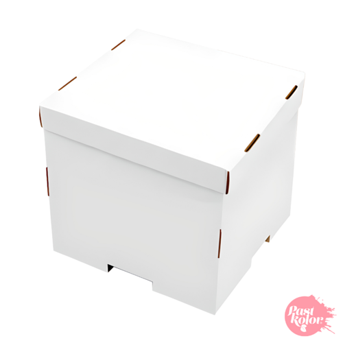 REVERSIBLE CAKE BOX (WHITE AND KRAFT) - 28 X 30 CM