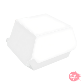 WHITE HAMBURGER BOX - 10 X 8 CM