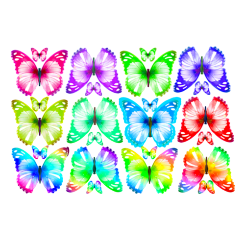 CRYSTAL CANDY WAFER BUTTERFLIES - MIX COLOURS (4 G)