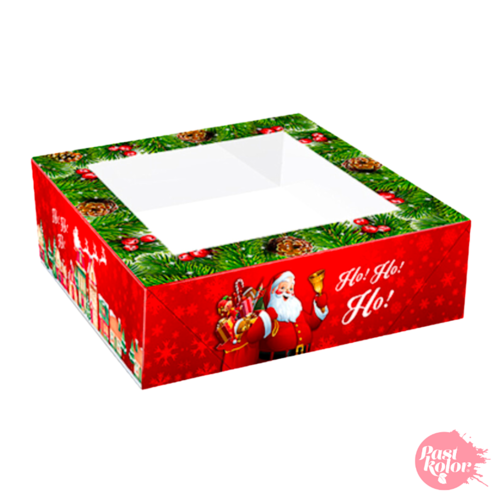 RED "SANTA CLAUS" CHRISTMAS CAKE BOX - 33 X 7,5 CM