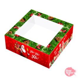 RED "SANTA CLAUS" CHRISTMAS CAKE BOX - 33 X 7,5 CM