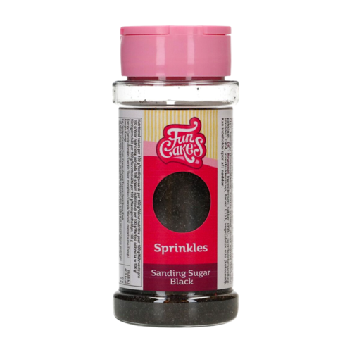 FUNCAKES "SANDING SUGAR" FINE GRAIN SUGAR - BLACK 80 G