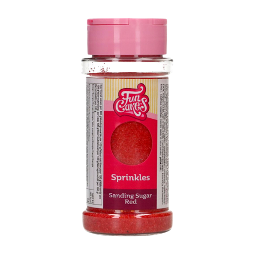 FUNCAKES "SANDING SUGAR" FINE GRAIN SUGAR - RED 80 G