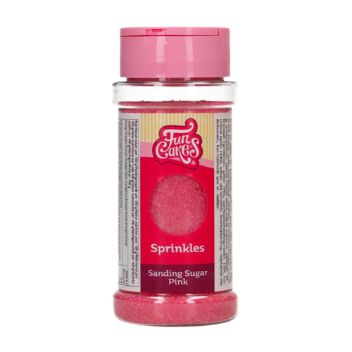 FUNCAKES "SANDING SUGAR" FINE GRAIN SUGAR - PINK 80 G