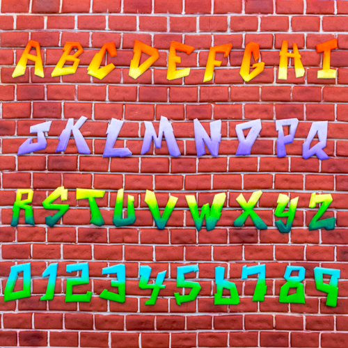 FMM TAPPIT CUTTERS SET - ALPHABET AND NUMBERS (GRAFFITI)