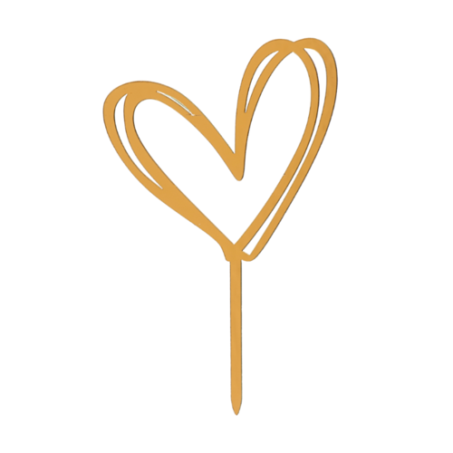 DEKORA CAKE TOPPER - GOLDEN HEART