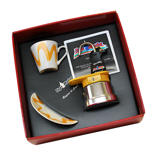 TOP MOKA "MINI" COFFEE MAKER SET - YELLOW (1 CUP)