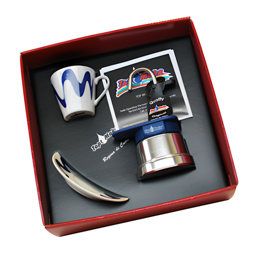 TOP MOKA "MINI" COFFEE MAKER SET - BLUE (1 CUP)