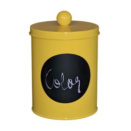 METAL STORAGE POT - YELLOW ( 12 CM)