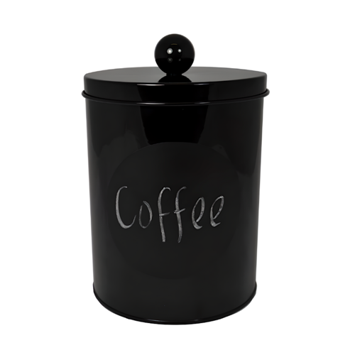 METAL STORAGE POT - BLACK ( 12 CM)