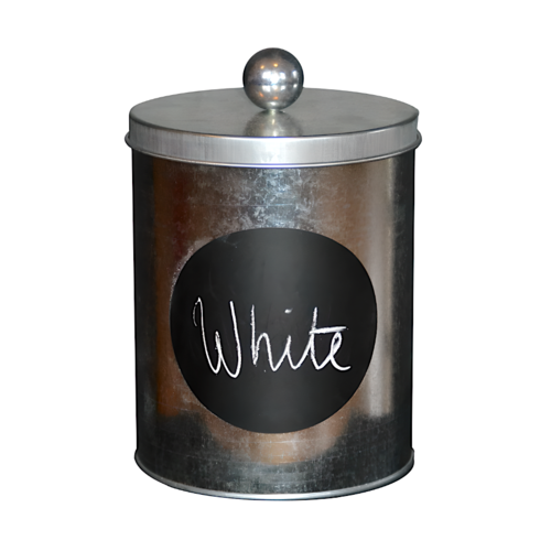 METAL STORAGE POT - SILVER ( 12 CM)