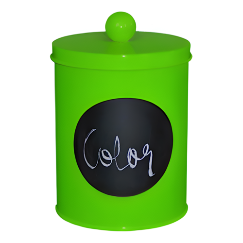 METAL STORAGE POT - GREEN ( 14 CM)