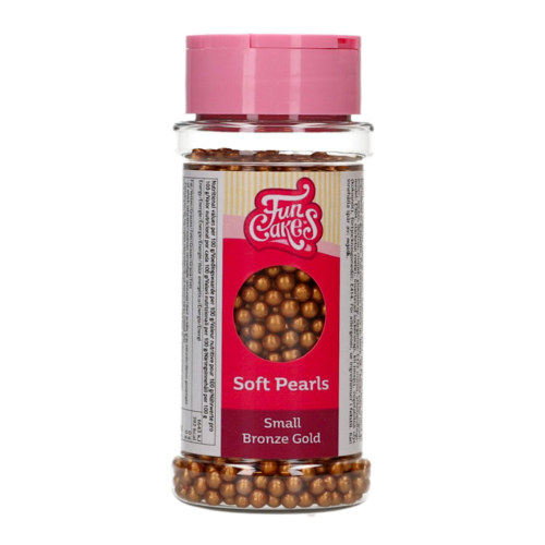 FUNCAKES SMALL SOFT SUGAR PEARLS - BRONZE GOLD 70 G