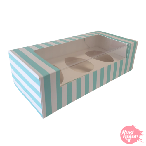 BOX FOR 3 MINI EASTER EGGS - WHITE AND BLUE