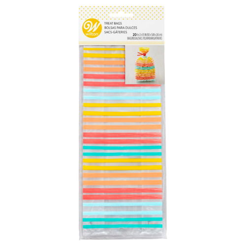 WILTON CANDY BAGS - COLOUR STRIPES (20 pcs)