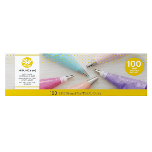 WILTON DISPOSABLE PIPING BAGS - 40 CM (100 PCS)