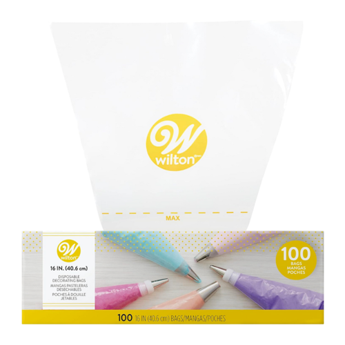 WILTON DISPOSABLE PIPING BAGS - 40 CM (100 PCS)