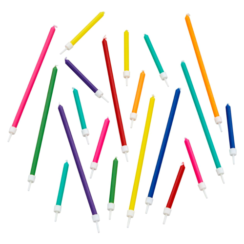 WILTON BIRTHDAY CANDLES - COLOURS (LONG AND SHORT)