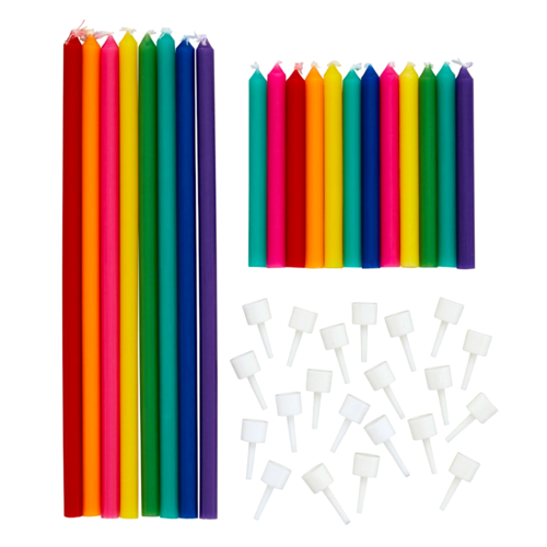 WILTON BIRTHDAY CANDLES - COLOURS (LONG AND SHORT)
