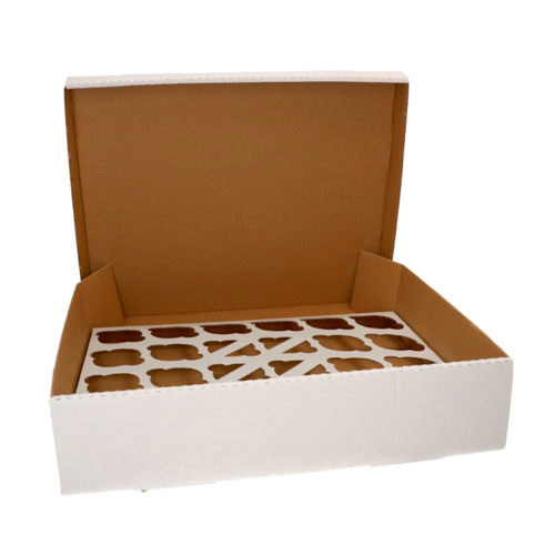 WHITE BOX FOR 24 CUPCAKES - FUNCAKES (10 U)