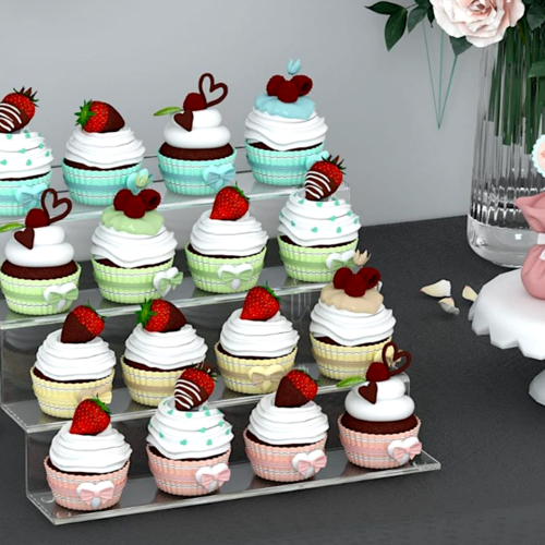 TRANSPARENT CUPCAKE STAND - 4 TIERS