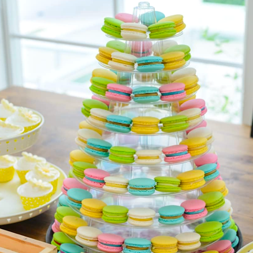 TRANSPARENT MACAROON STAND - ROUND (10 LEVELS)