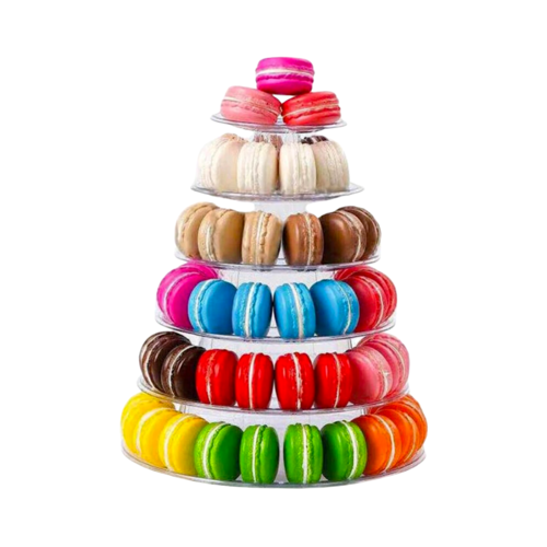 TRANSPARENT MACAROON STAND - ROUND (6 LEVELS)