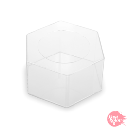 TRANSPARENT HEXAGON CAKE HOLDERS - 20 AND 30 CM / H 10 CM