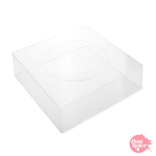 TRANSPARENT SQUARE CAKE HOLDERS - 20 AND 30 CM / H 10 CM