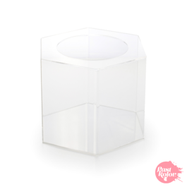 TRANSPARENT HEXAGONAL CAKE HOLDER - 20 CM / H 15 CM