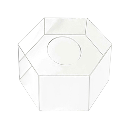 TRANSPARENT HEXAGONAL CAKE HOLDER - 20 CM / H 15 CM