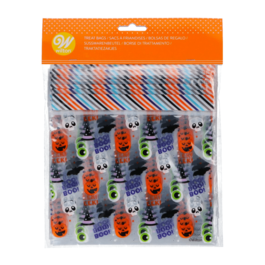 WILTON CANDY BAGS WITH ZIP CLOSURE - "BOO! EEK!" (20 U)