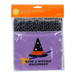 WILTON CANDY BAGS WITH ZIP CLOSURE -  WITCHES HAT 20 U