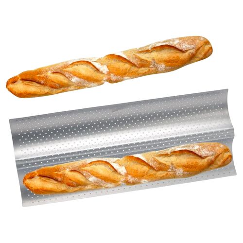 PATISSE STEEL BAKING TIN WITH 2 TRAYS - 38 X 17 CM