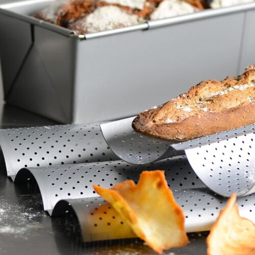 PATISSE STEEL BAKING TIN WITH 4 TRAYS - 38 X 33 CM