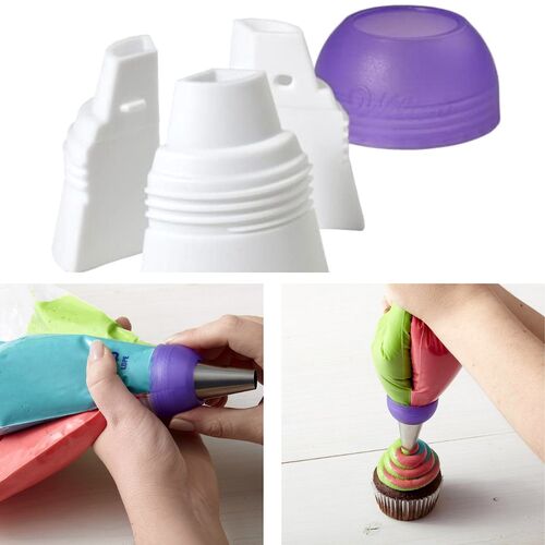 WILTON "COLORSWIRL" LARGE NOZZLE ADAPTER SET  - TRICOLOUR