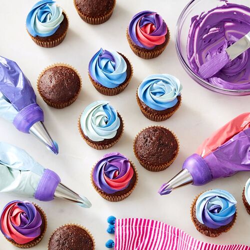 WILTON "COLORSWIRL" LARGE NOZZLE ADAPTER SET  - TRICOLOUR