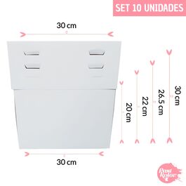 SET 10 ADJUSTABLE HEIGHTS CAKE BOXES - 30 CM