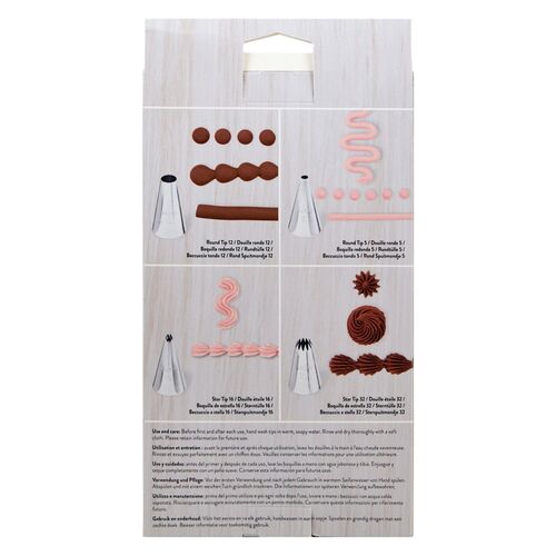 WILTON MINI PASTRY NOZZLES AND PIPING BAG SET - PASTEL COLOR