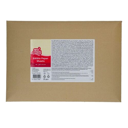 FUNCAKES SUGAR FREE PAPER SHEETS - 25 U