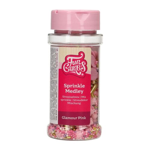 FUNCAKES SPRINKLES - GLAMOUR PINK 65 G