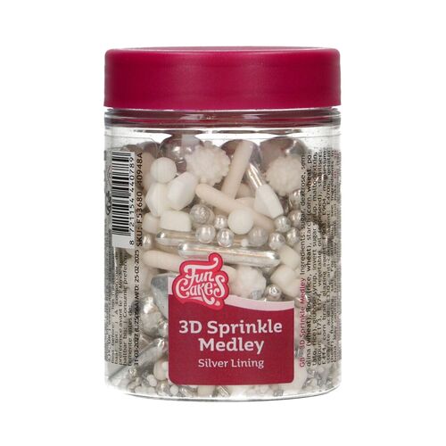 FUNCAKES 3D SPRINKLES - SILVER LINING 70 G