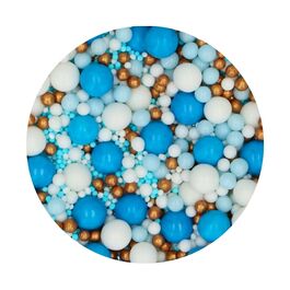 FUNCAKES SOFT SUGAR PEARLS - MIX "BLUE CELEBRATION" (80 G)