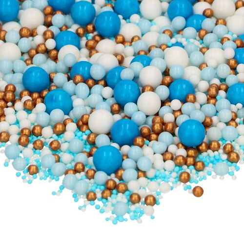 FUNCAKES SOFT SUGAR PEARLS - MIX "BLUE CELEBRATION" (80 G)