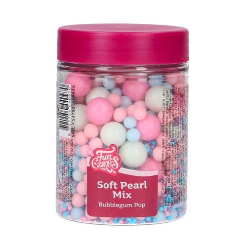 FUNCAKES SOFT SUGAR PEARLS - MIX "BUBBLEGUM POP" (80 G)