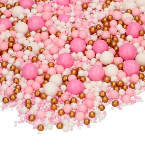 FUNCAKES SOFT SUGAR PEARLS - MIX "PINK CELEBRATION" (80 G)