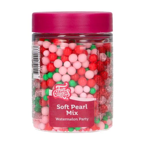 FUNCAKES SOFT SUGAR PEARLS - MIX "WATERMELON PARTY" (80 G)