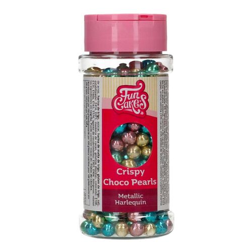FUNCAKES CRUNCHY CHOCOLATE PEARLS - METALLIZED COLOURS (60 G)