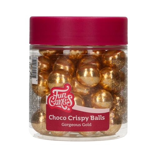FUNCAKES CRISPY CHOCOLATE BALLS - METALLIC GOLD (130 G)