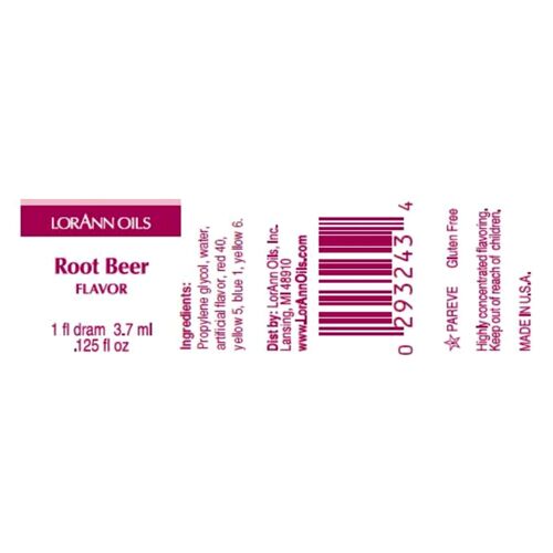 LORANN CONCENTRATED FLAVOUR - ROOT BEER (3.7 ML)